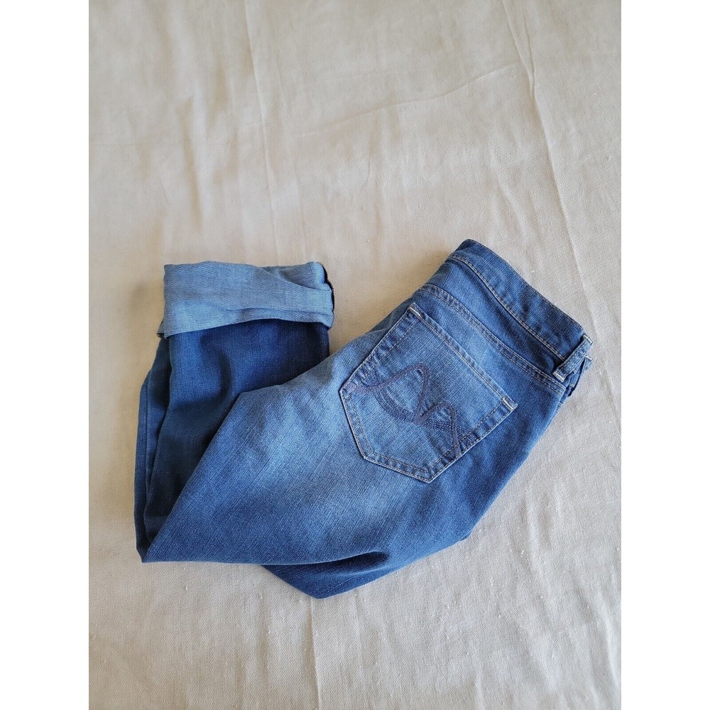 NY&C Womens 4 Capris Low Rise Crop Blue Denim Medium Wash Stretch 29x9‎ Casual